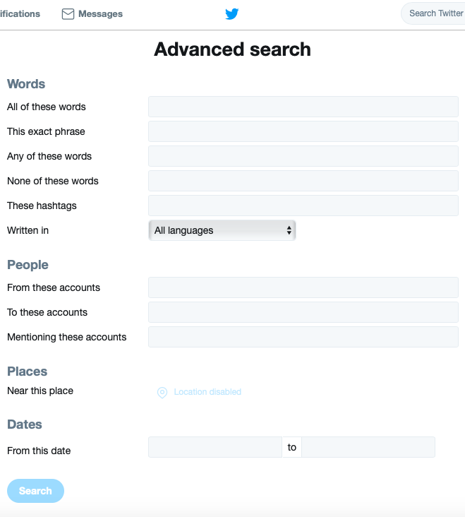 Twitter-advanced-search Form