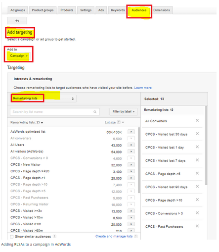 Use RLSA's for better PPC targetting