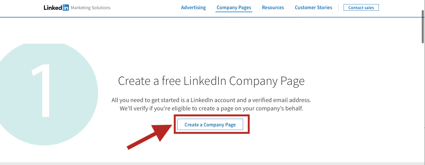 LinkedIn create a company page