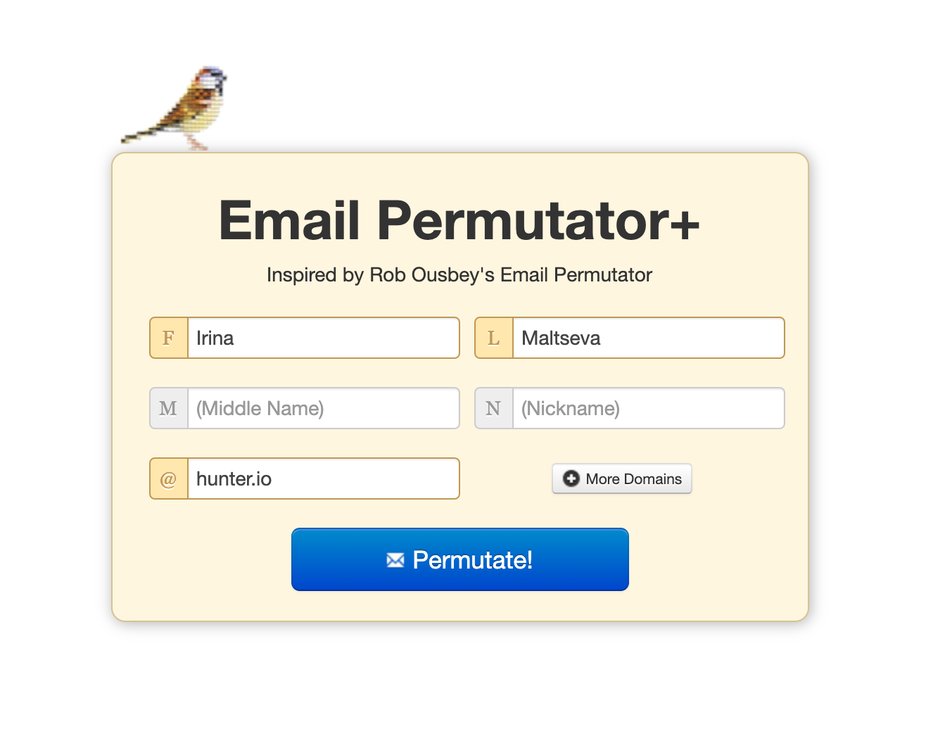 Email permutator to find business emails